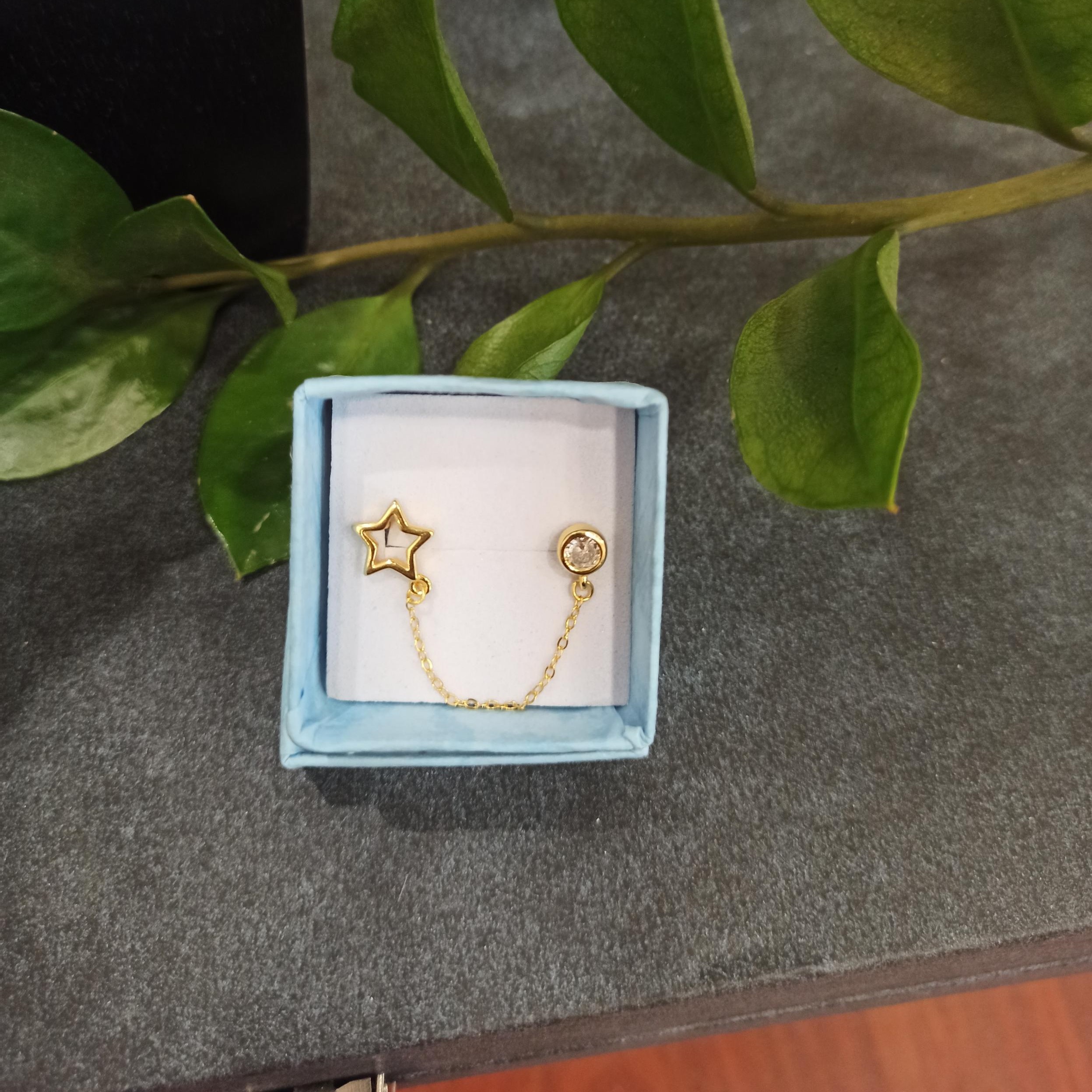 Doble Pendiente Estrella-Chatón D