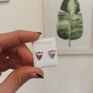 Pendientes Sevilla F.C Esmalte