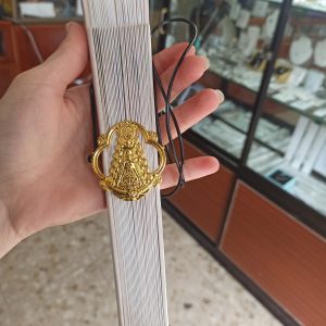 Cuelga Abanicos Virgen Del Rocío Dorada