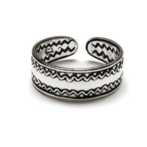 Anillo Pie Tribal Zigzag