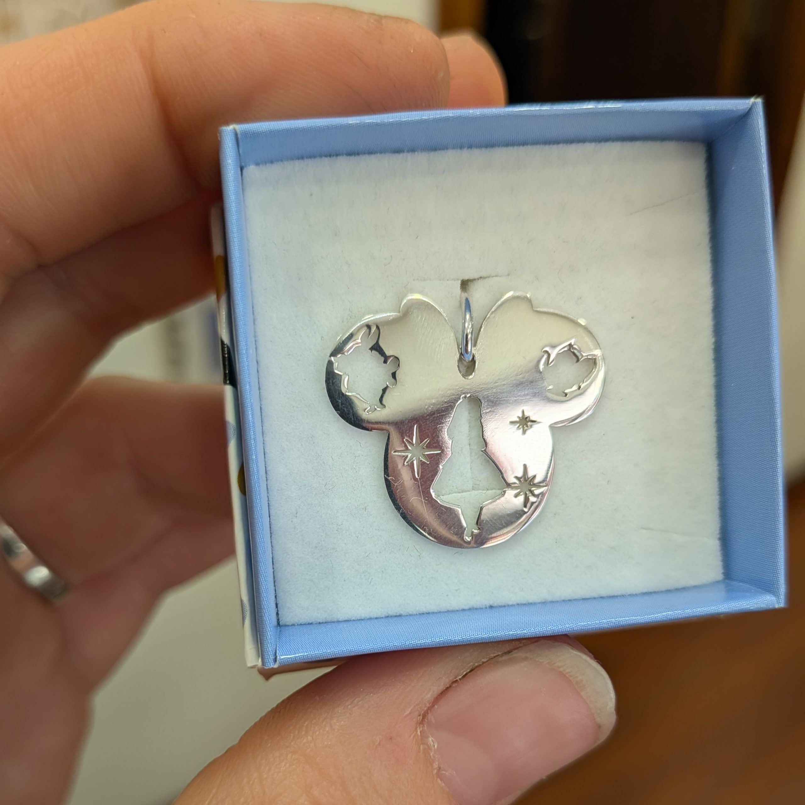 Colgante de Plata 925 Silueta Minnie con Alicia en el País de las Maravillas (Hecho a Mano) - Imagen 6