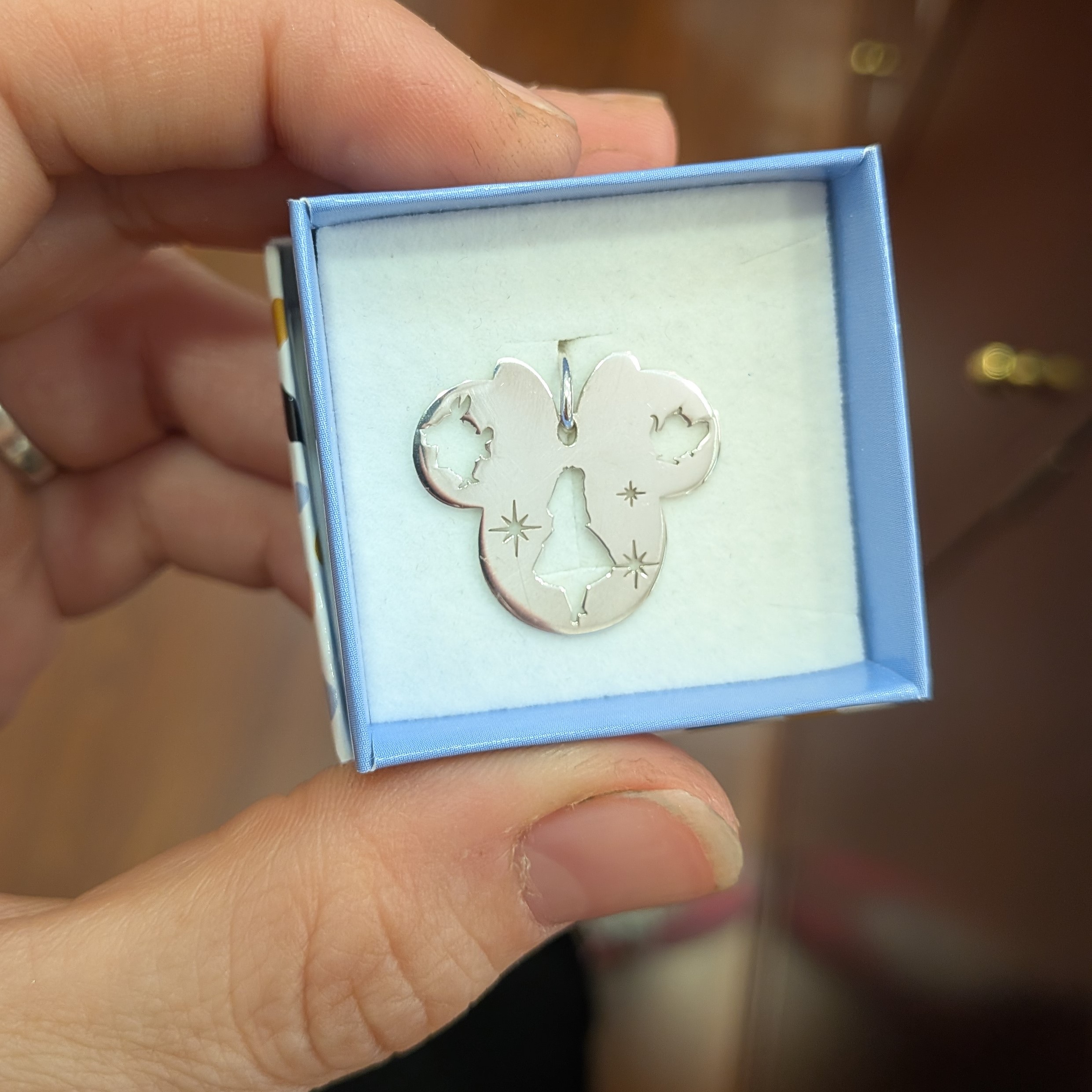 Colgante de Plata 925 Silueta Minnie con Alicia en el País de las Maravillas (Hecho a Mano) - Imagen 7