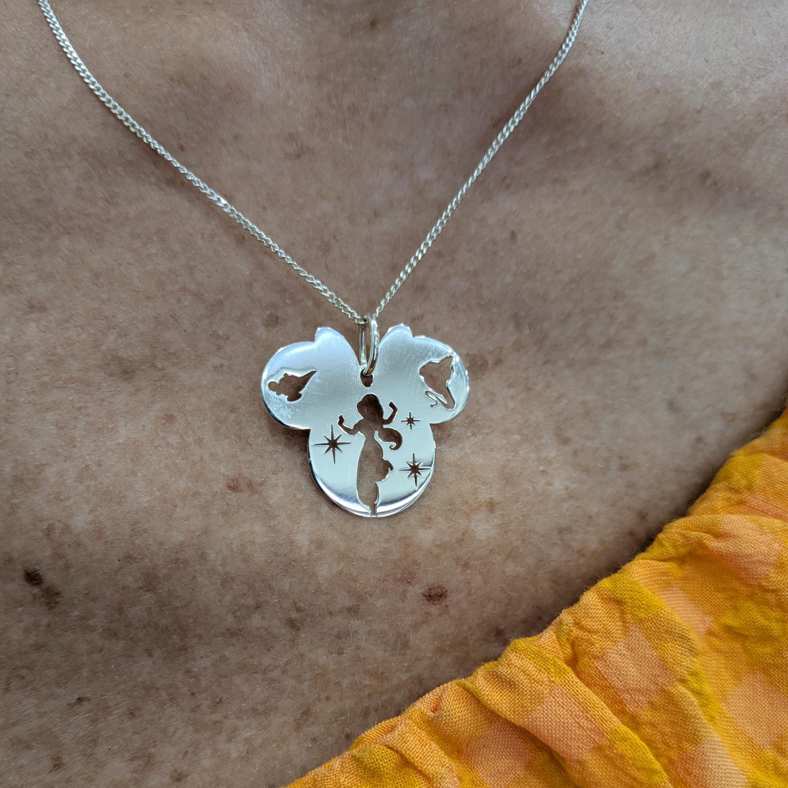 Colgante Minnie Jasmine Aladdin Plata - Imagen 5